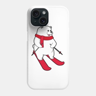 Polar bear as Skier with Ski Phone Case