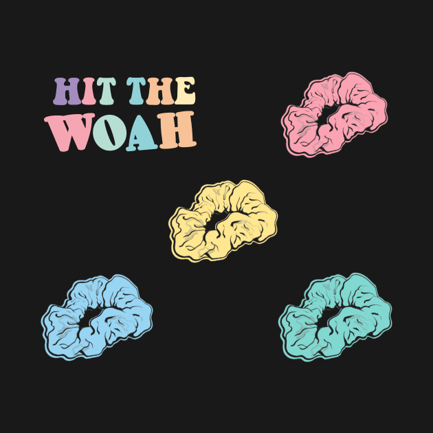 Hit the Woah Scrunchie Sticker Set vsco Girl Pink Mint Patel Yellow Blue Rainbow by gillys