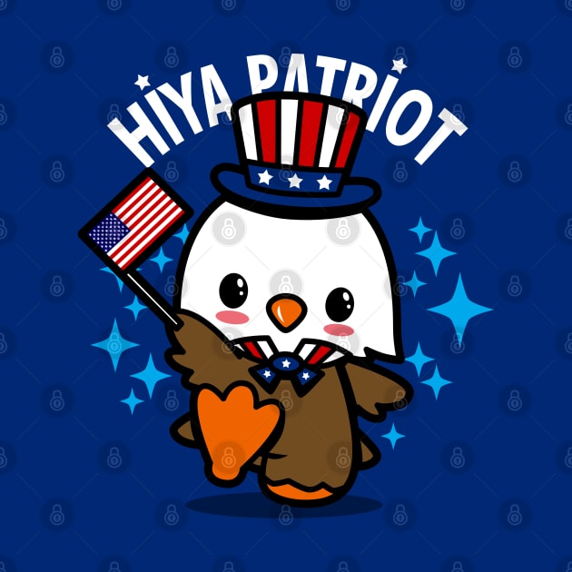 Proud American Independence Day Cute Kawaii Patriotic American Eagle Cartoon by BoggsNicolas