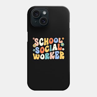 Groovy School Social Worker Coping Skills Back To School Phone Case