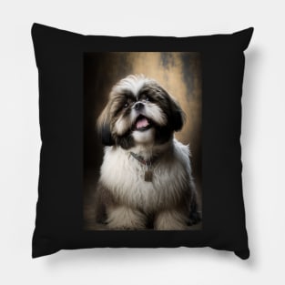 Super Cute Shih Tzu Portrait Pillow