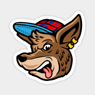 Cool Cartoon Kangaroo Head with Pierced Ear Magnet