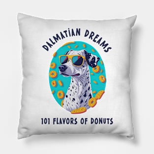 Dalmatian Dreams: 101 Flavors of Donuts! Pillow