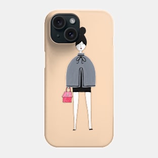 Girl in grey cape Phone Case