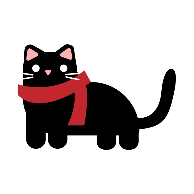 Christmas cat with a scarf by Potato_pinkie_pie