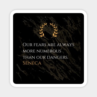 Seneca's Insight: The Abundance of Fears Compared to Real Dangers Magnet