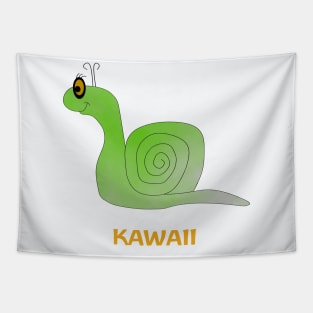 Cute Green Snail Tapestry