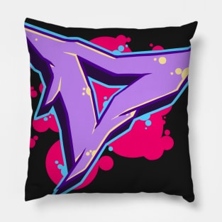 Letter D - Graffiti Street Art Style Pillow