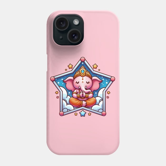 Cute Ganesha Medetating Phone Case by Pickledjo