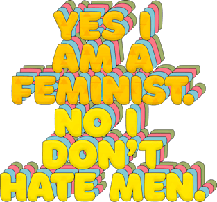 Yes I Am A Feminist, No I Don't Hate Men - Feminist Statement Design Magnet