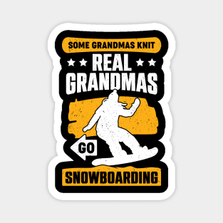 Snowboarding Grandma Snowboarder Old Woman Gift Magnet