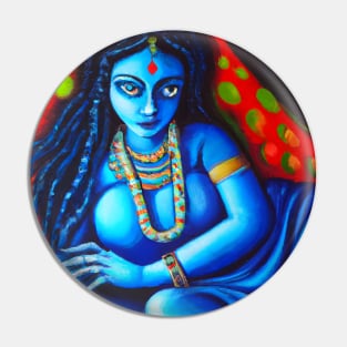 Goddess Kali, Blue Woman Pin