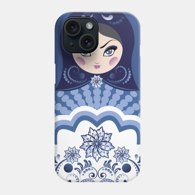 Blue Matryoshka Doll Phone Case by AnnArtshock