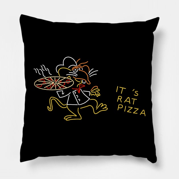 It's Rat Pizza Marquee Pillow by Casey Entertainment Cheese