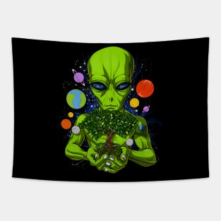 Space Alien Tree Of Life Tapestry