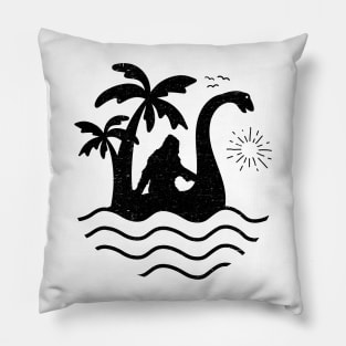 Bigfoot Riding Loch Ness Monster Pillow