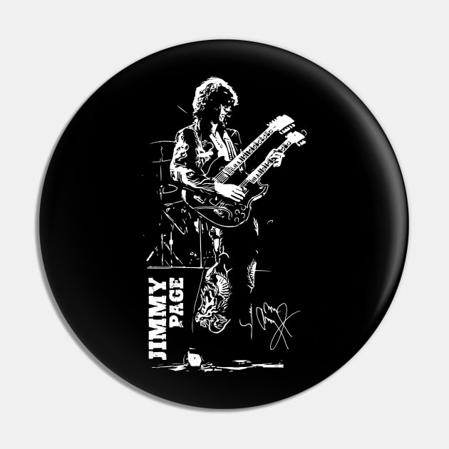 Jimmy Page Retro Guitar Pin by Playful Creatives