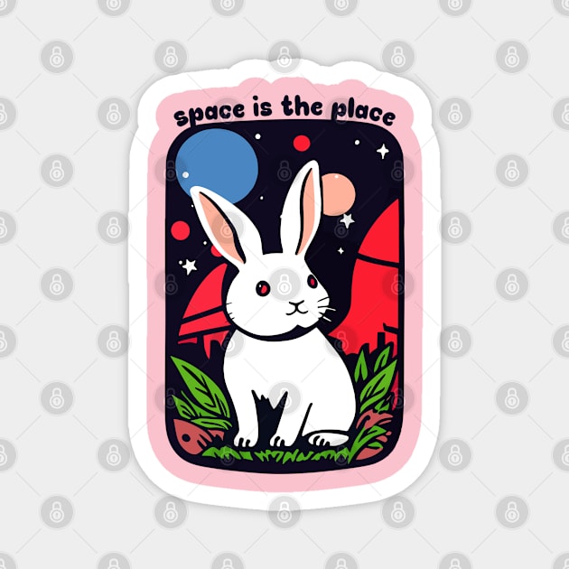 Space Bunny Magnet by jederanders