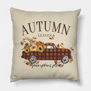 Autumn Leaves & pumpkins please Pillow