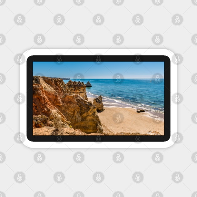 Praia da Rocha in Portimao, Algarve Magnet by homydesign