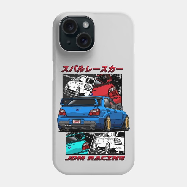 JDM Subie Impreza WRX STi 2000 Phone Case by Guyvit