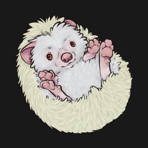 Baby Hedgehog - Albino Apricot Variant by SalemKittie