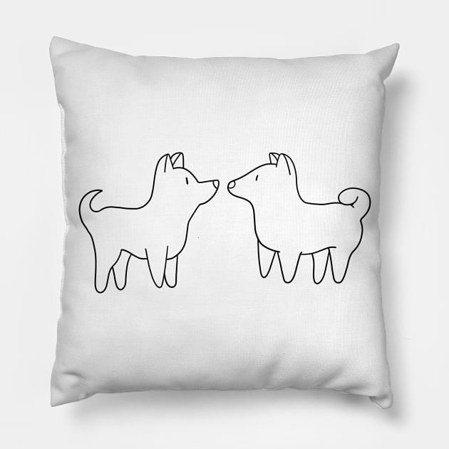 Puppies - Light bg Pillow by juulsart