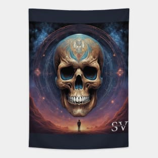 skull entering the matrix Tapestry