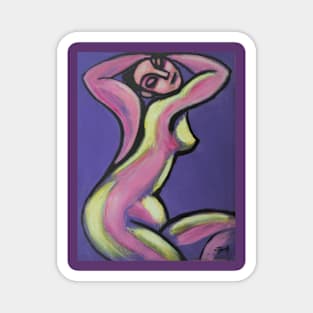 Purple And Yellow Figure Magnet