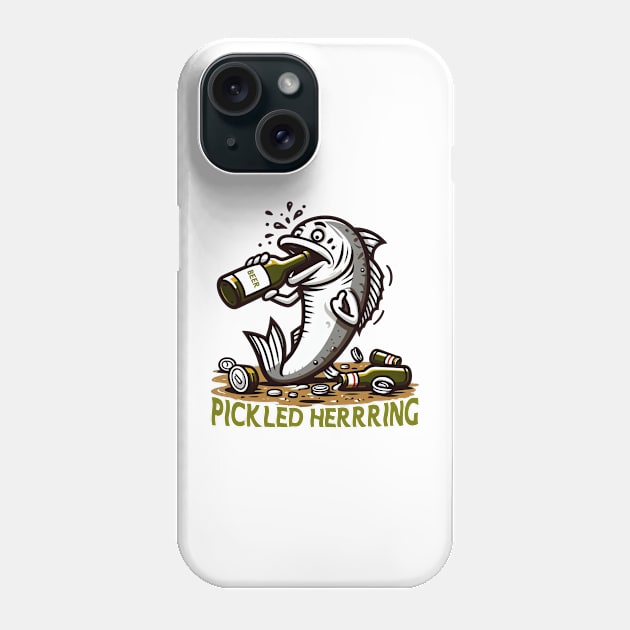 Pickled Herring Drunk Fish Funny Phone Case by cyryley