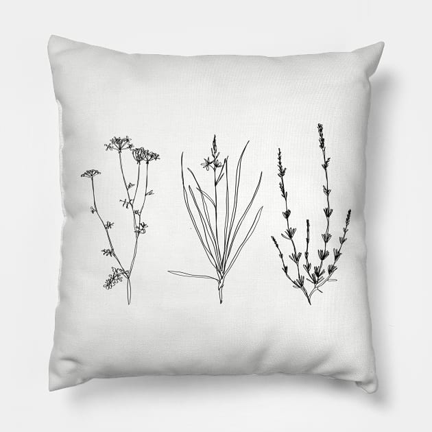 Wildflowers Pillow by Printable Muse