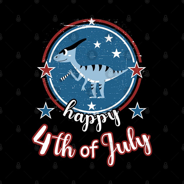 Happy 4th of July with Cute Dinosaur For Kids by Cute Pets Graphically