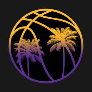 LA Palm Tree Basketball - Black T-Shirt