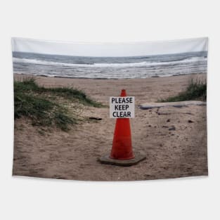 Please Keep Clear - Alnmouth beach, Northumberland, UK Tapestry