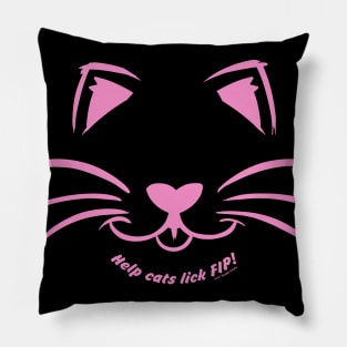 Help Cats Lick FIP Rainbow Pink version Pillow