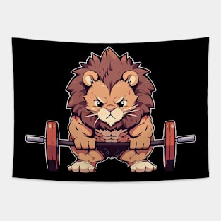 chibi lion bodybuilder Tapestry