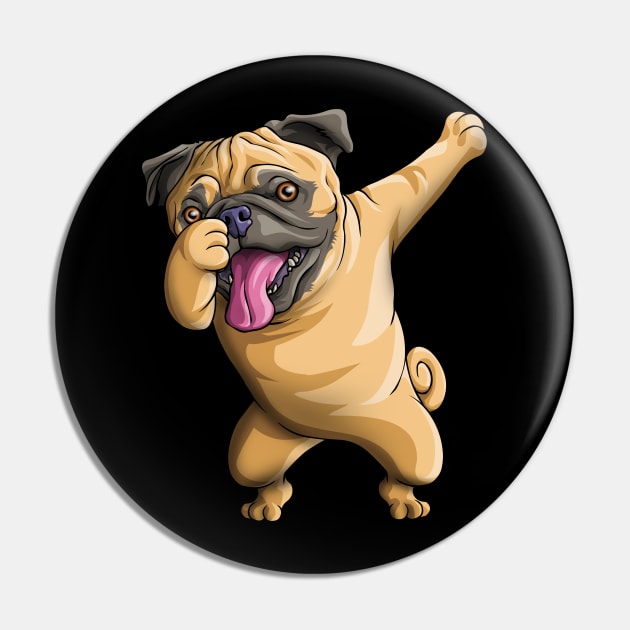 Dabbing Pug Funny Pug Lover Kids Boys Girls Dab Dance Gift Pin by Blink_Imprints10