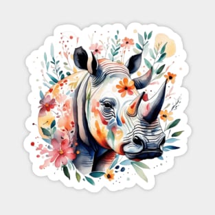 Cute floral rhino Magnet