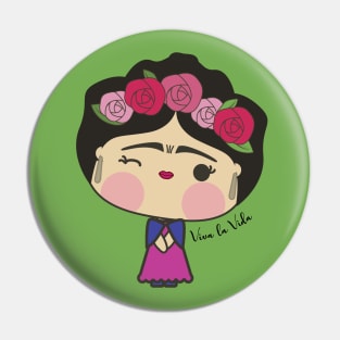 Frida Kahlo Viva La vida from Amigo Bilingue Pin