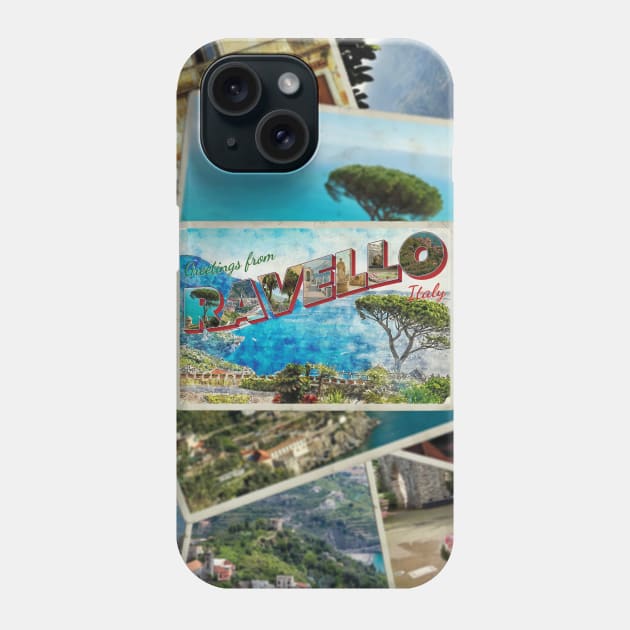 Greetings from Ravello in Italy Vintage style retro souvenir Phone Case by DesignerPropo