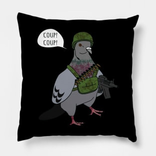 Coup! coup! - funny pigeon doodle Pillow