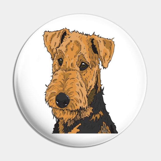 Airedale terrier Pin by A.Delos Santos Artworks
