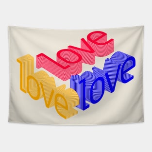 Love LOVE LOVE - Graphic Typography Design Tapestry