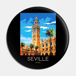 A Pop Art Travel Print of Seville - Spain Pin