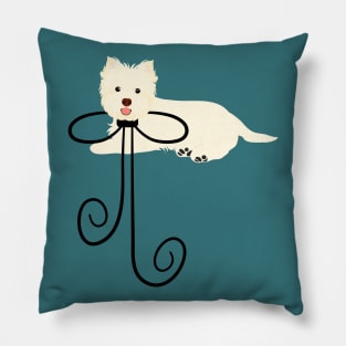 West Highland White Terrier and Bow Pillow