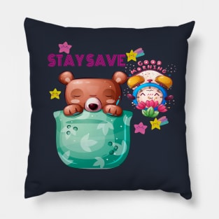 Cute Bear Animal Stay Save Pillow