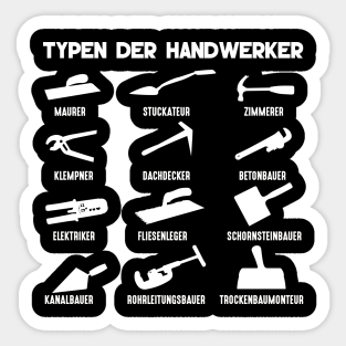 Handwerker Lustig Stickers Teepublic