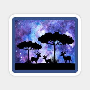 Retro Vintage Sunset Africa At Night Magnet