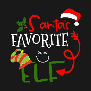 Santa's Favorite Elf Group Matching Family Christmas T-Shirt