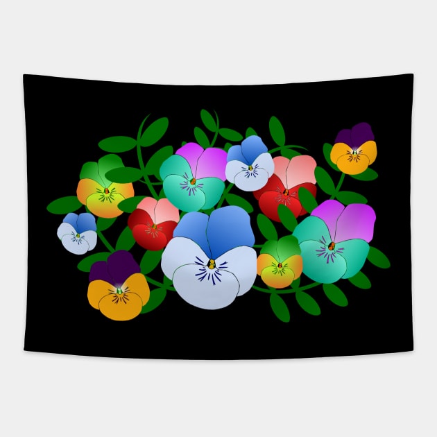 colorful pansies, violets, pansy, viola Tapestry by rh_naturestyles